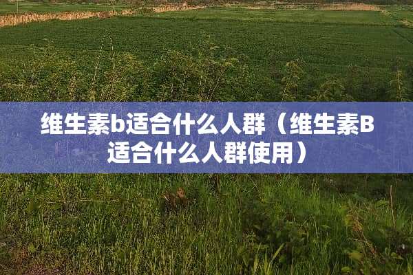 维生素b适合什么人群（维生素B适合什么人群使用）