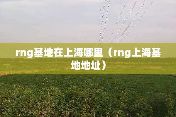 rng基地在上海哪里（rng上海基地地址）