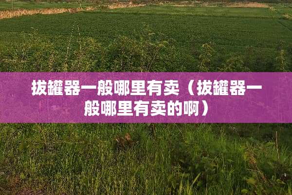 拔罐器一般哪里有卖（拔罐器一般哪里有卖的啊）