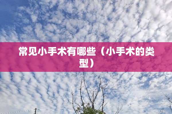 常见小手术有哪些（小手术的类型）
