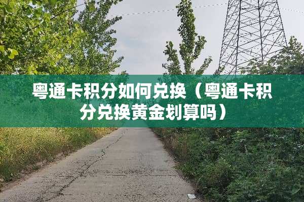 粤通卡积分如何兑换（粤通卡积分兑换黄金划算吗）