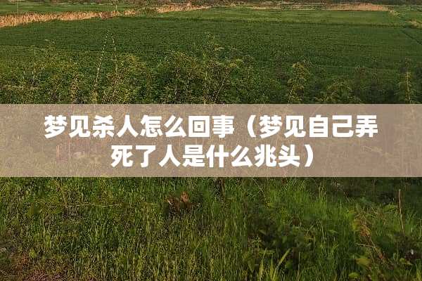 梦见杀人怎么回事（梦见自己弄死了人是什么兆头）