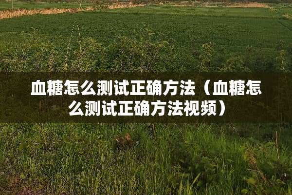 血糖怎么测试正确方法（血糖怎么测试正确方法视频）