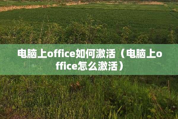 电脑上office如何激活（电脑上office怎么激活）