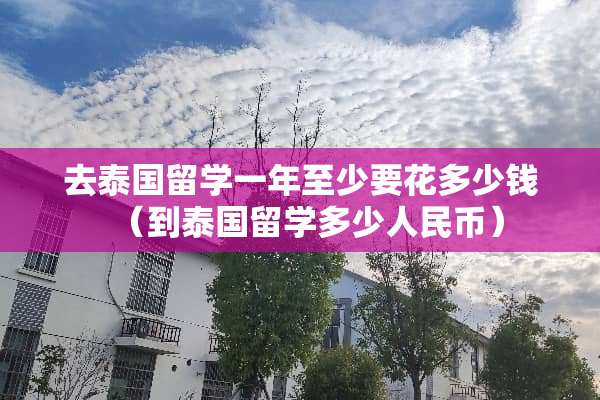 去泰国留学一年至少要花多少钱（到泰国留学多少人民币）