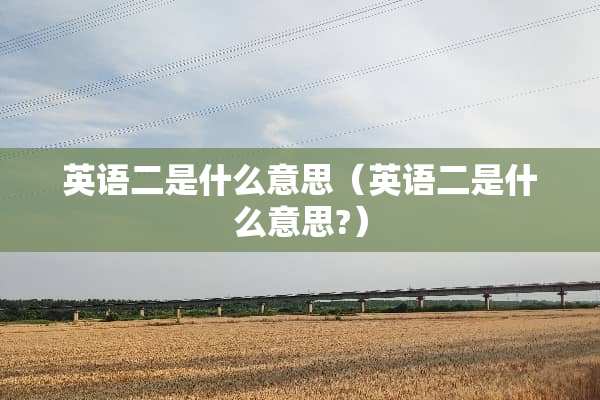 英语二是什么意思（英语二是什么意思?）