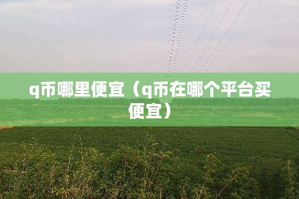 q币哪里便宜（q币在哪个平台买便宜）