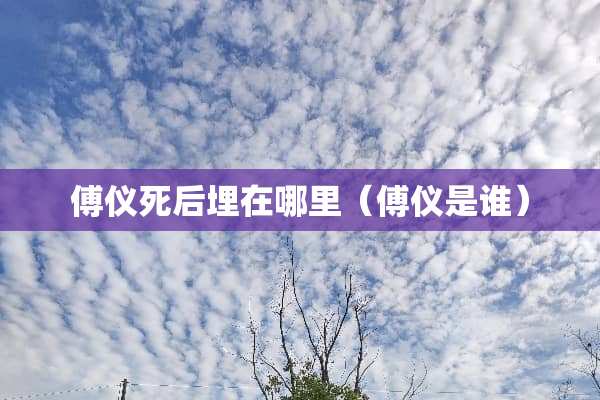 傅仪死后埋在哪里（傅仪是谁）