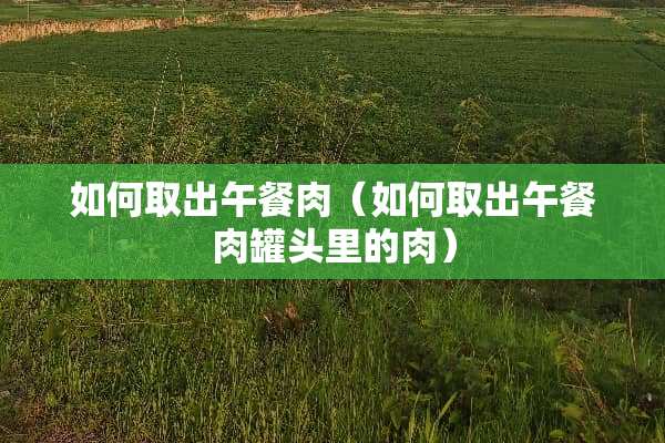 如何取出午餐肉（如何取出午餐肉罐头里的肉）