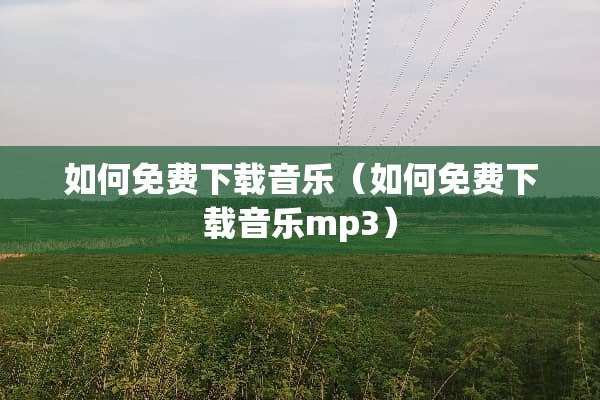 如何免费下载音乐（如何免费下载音乐mp3）