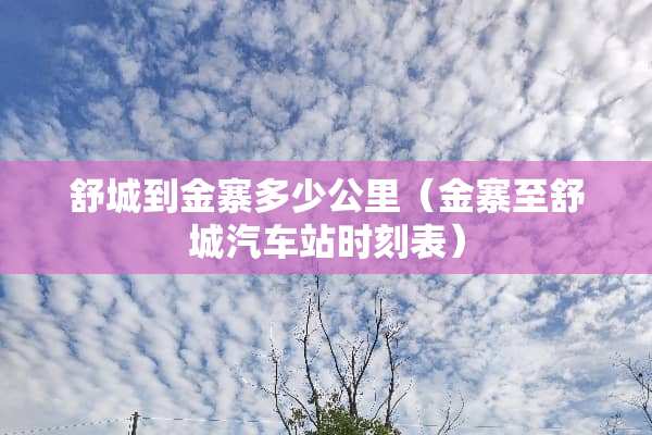 舒城到金寨多少公里（金寨至舒城汽车站时刻表）