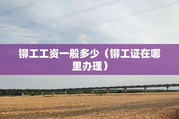 铆工工资一般多少（铆工证在哪里办理）