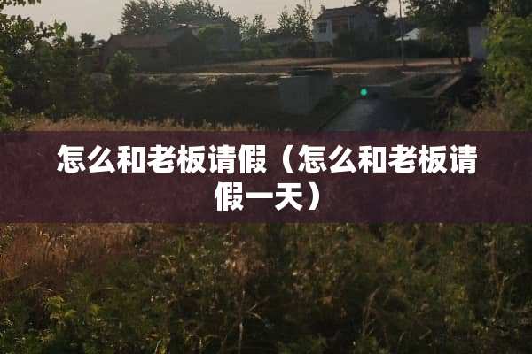 怎么和老板请假（怎么和老板请假一天）
