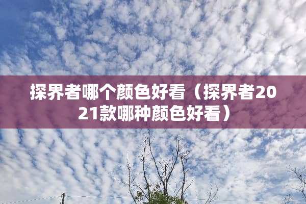 探界者哪个颜色好看（探界者2021款哪种颜色好看）
