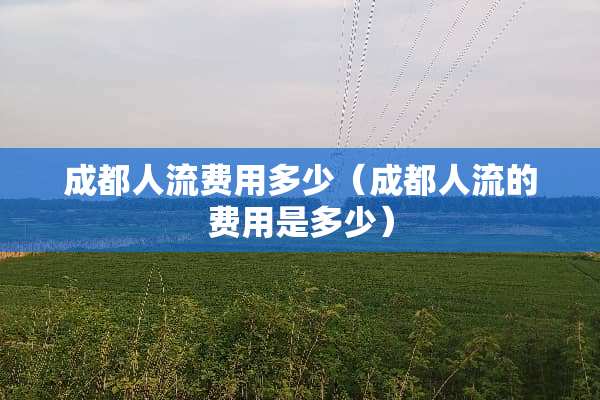 成都人流费用多少（成都人流的费用是多少）