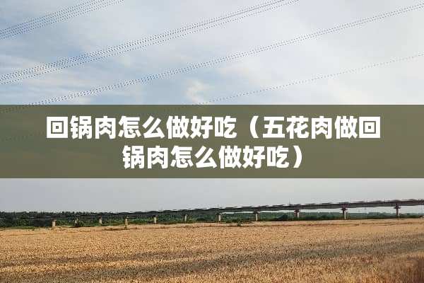 回锅肉怎么做好吃（五花肉做回锅肉怎么做好吃）