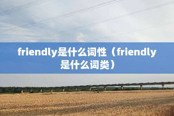 friendly是什么词性（friendly是什么词类）