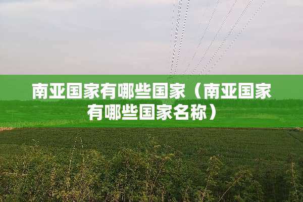 南亚国家有哪些国家（南亚国家有哪些国家名称）