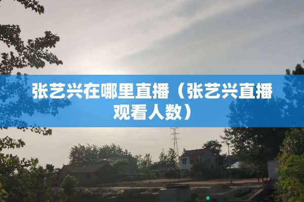 张艺兴在哪里直播（张艺兴直播观看人数）