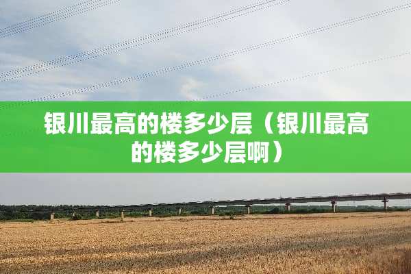 银川最高的楼多少层（银川最高的楼多少层啊）