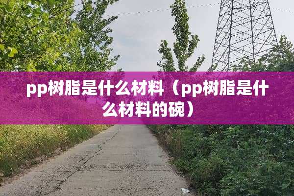 pp树脂是什么材料（pp树脂是什么材料的碗）