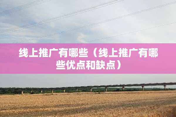 线上推广有哪些（线上推广有哪些优点和缺点）