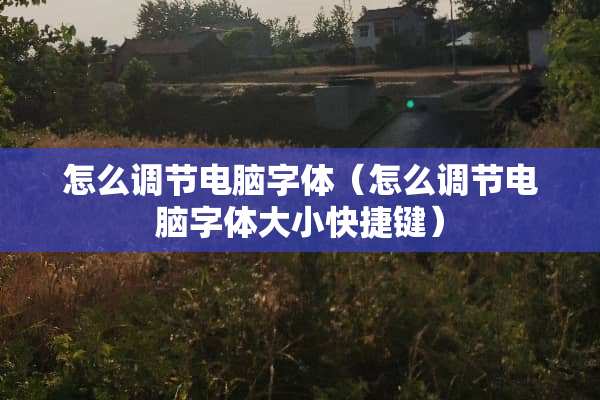 怎么调节电脑字体（怎么调节电脑字体大小快捷键）