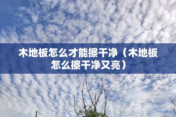 木地板怎么才能擦干净（木地板怎么擦干净又亮）