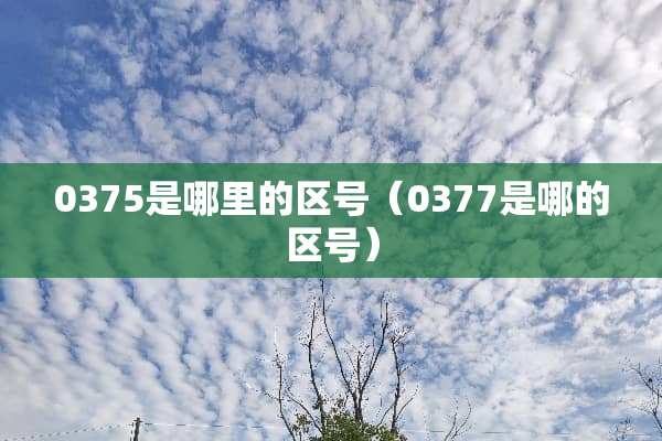 0375是哪里的区号（0377是哪的区号）