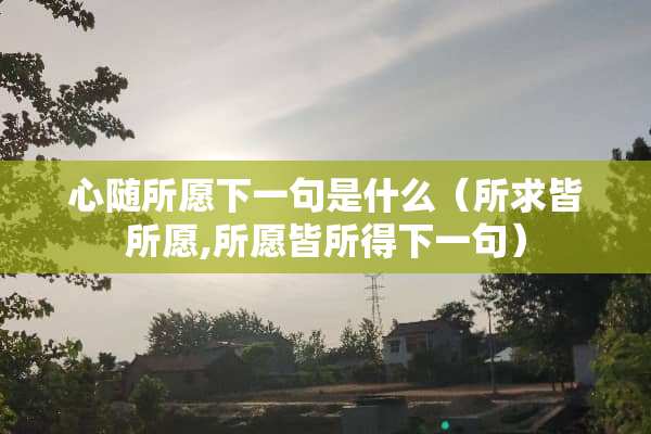 心随所愿下一句是什么（所求皆所愿,所愿皆所得下一句）