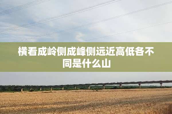 横看成岭侧成峰侧远近高低各不同是什么山