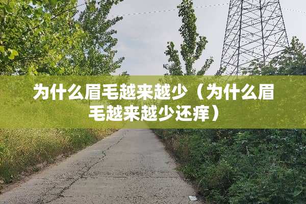 为什么眉毛越来越少（为什么眉毛越来越少还痒）