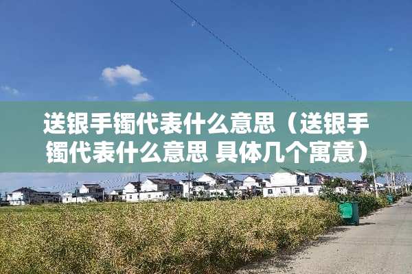 送银手镯代表什么意思（送银手镯代表什么意思 具体几个寓意）