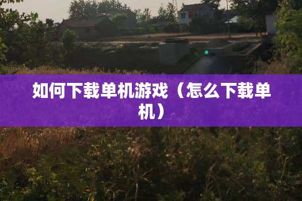 如何下载单机游戏（怎么下载单机）