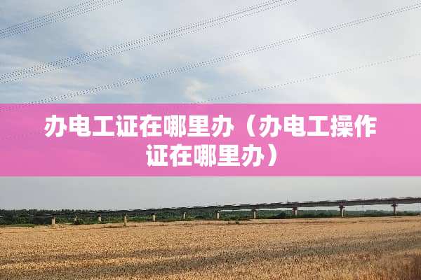 办电工证在哪里办（办电工操作证在哪里办）