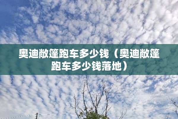 奥迪敞篷跑车多少钱（奥迪敞篷跑车多少钱落地）