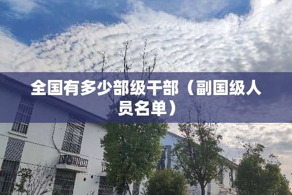 全国有多少部级干部（副国级人员名单）