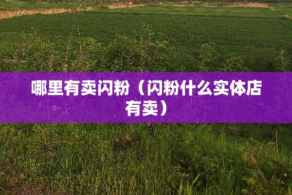 哪里有卖闪粉（闪粉什么实体店有卖）