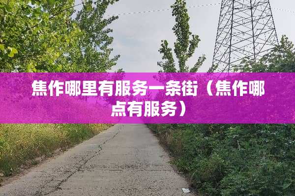 焦作哪里有服务一条街（焦作哪点有服务）