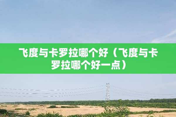 飞度与卡罗拉哪个好（飞度与卡罗拉哪个好一点）