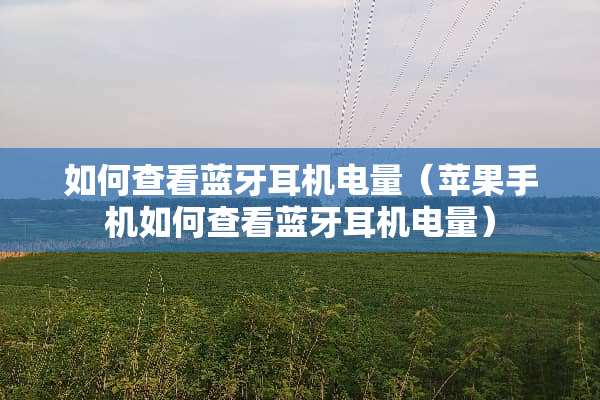 如何查看蓝牙耳机电量（苹果手机如何查看蓝牙耳机电量）
