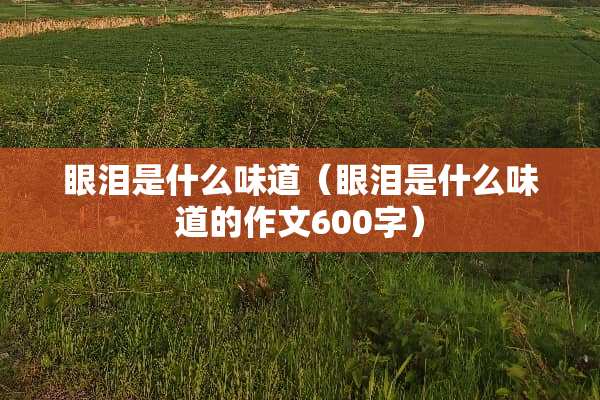 眼泪是什么味道（眼泪是什么味道的作文600字）