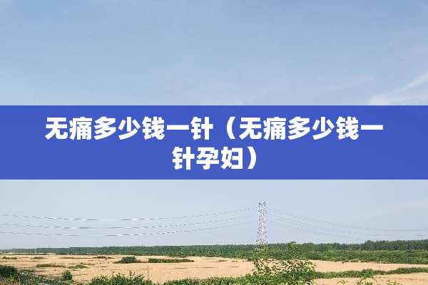 无痛多少钱一针（无痛多少钱一针孕妇）