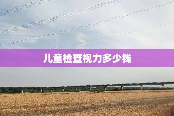 儿童检查视力多少钱