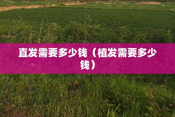 直发需要多少钱（植发需要多少钱）
