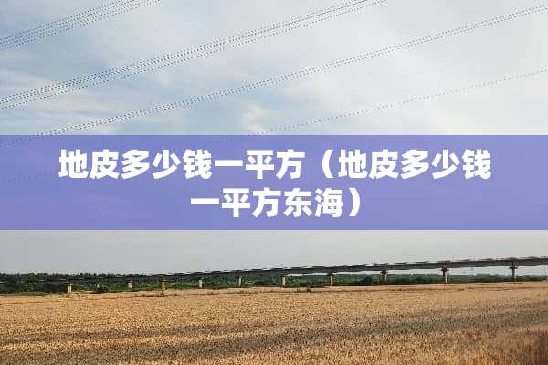 地皮多少钱一平方（地皮多少钱一平方东海）