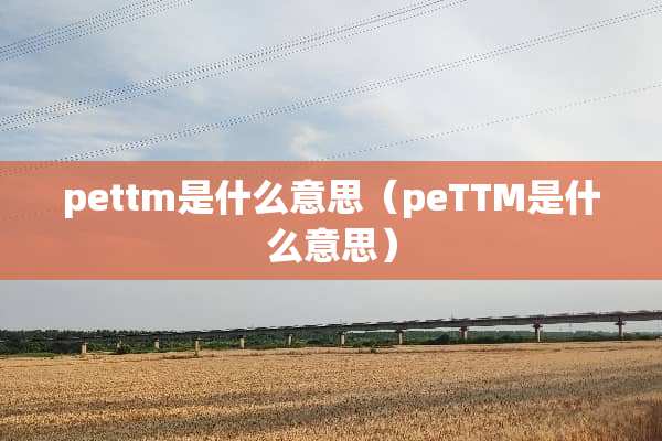 pettm是什么意思（peTTM是什么意思）