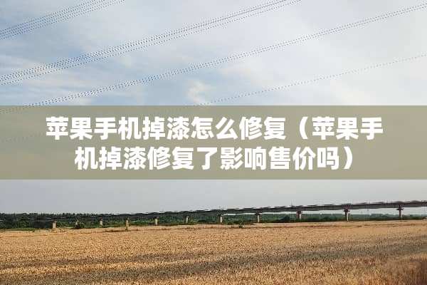 苹果手机掉漆怎么修复（苹果手机掉漆修复了影响售价吗）