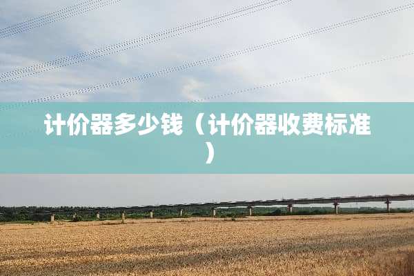 计价器多少钱（计价器收费标准）
