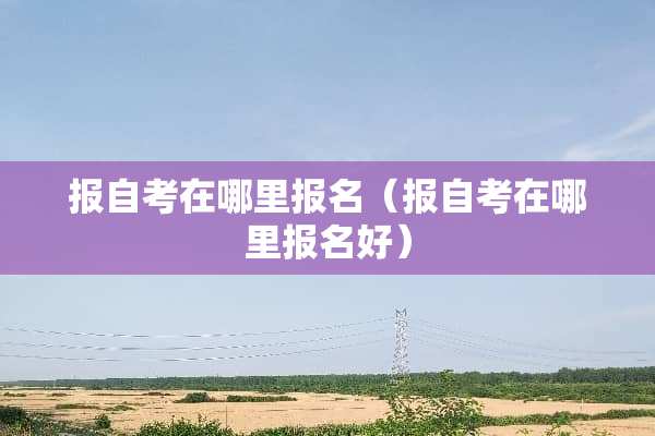 报自考在哪里报名（报自考在哪里报名好）